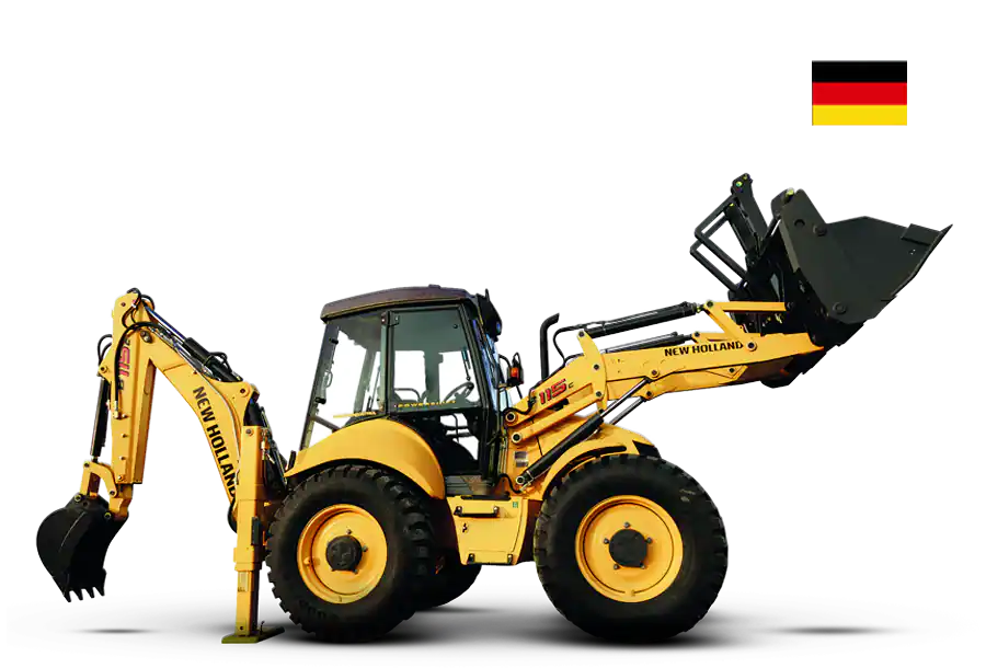 new holland baggerlader gelb